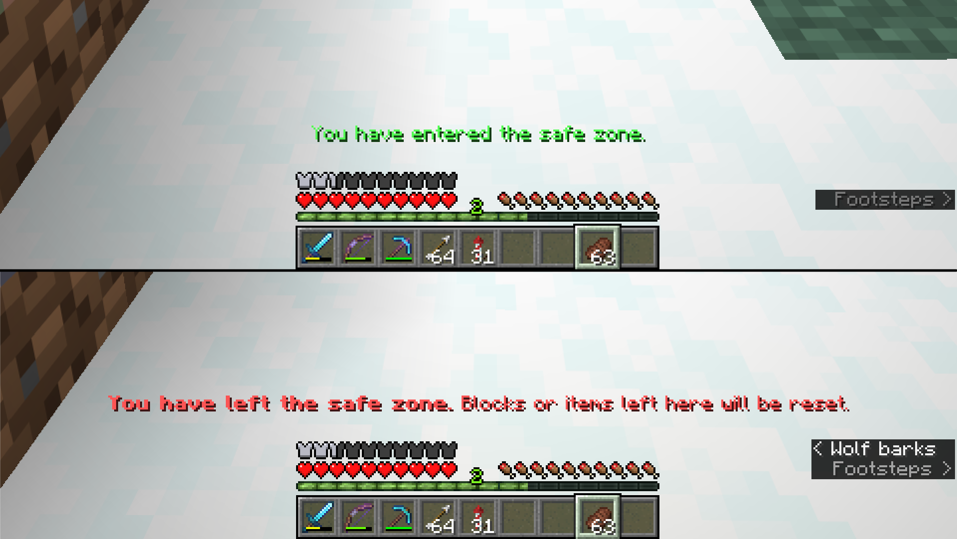 Demonstration of the "action bar" border