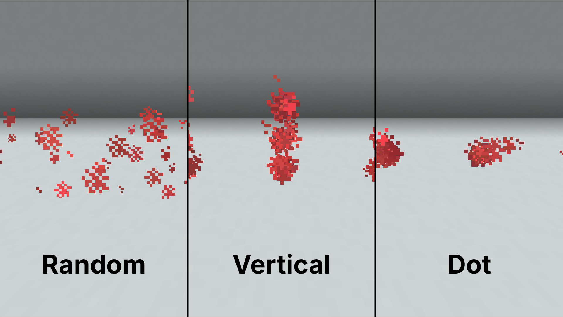 Demonstration of the "particle" border patterns