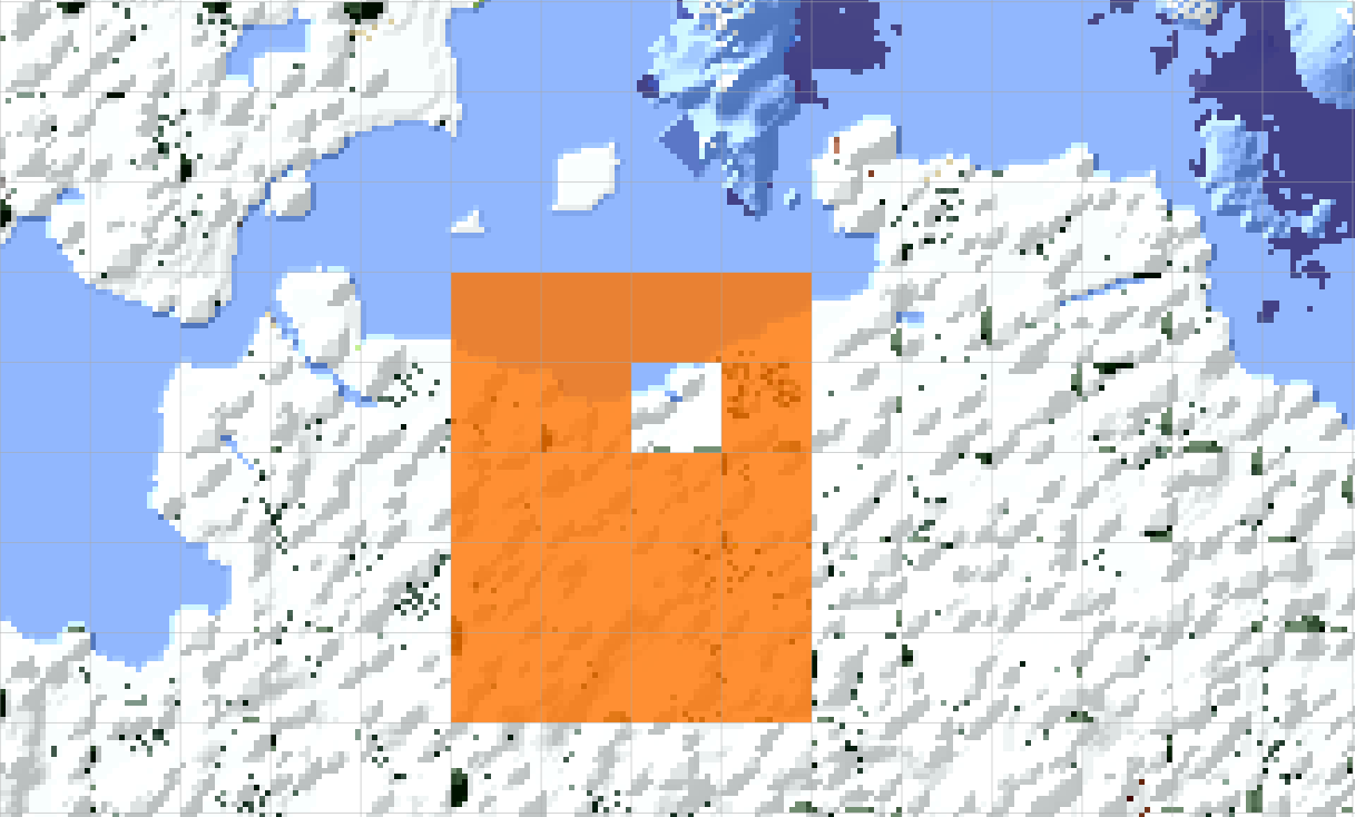 Demonstration of "from_world_spawn" chunk selector with radii