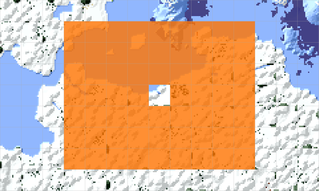 Demonstration of "from_world_spawn" chunk selector with X and Z size